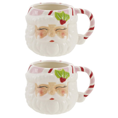 Hand-Painted Dolomite Santa Mug