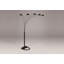 Lampe de plancher noire de style moderne avec abat-jour de paon 1 pièce 82 po