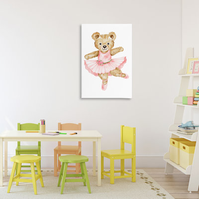 Ballerina Teddy Bear Canvas, design by Amy Hall