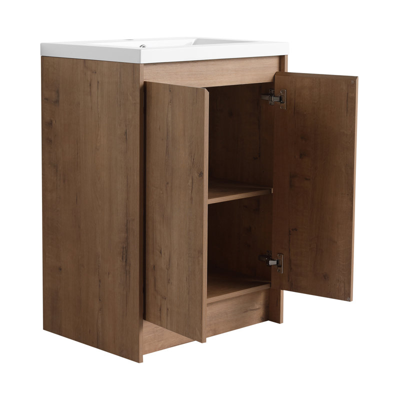 Ensemble de meuble-lavabo 72 po, meuble-lavabo autoportant avec double lavabo en résine et armoires de rangement, portes et tiroir à fermeture en douceur