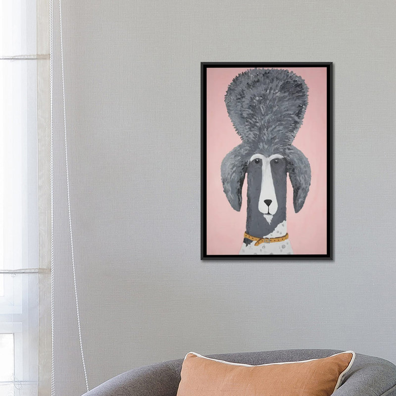 King Poodle - Framed Wall Art Print, 26" H x 18" W, Framed Print without Mat, Black