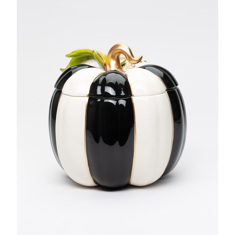 Boîte à bonbon citrouille noire et blanche