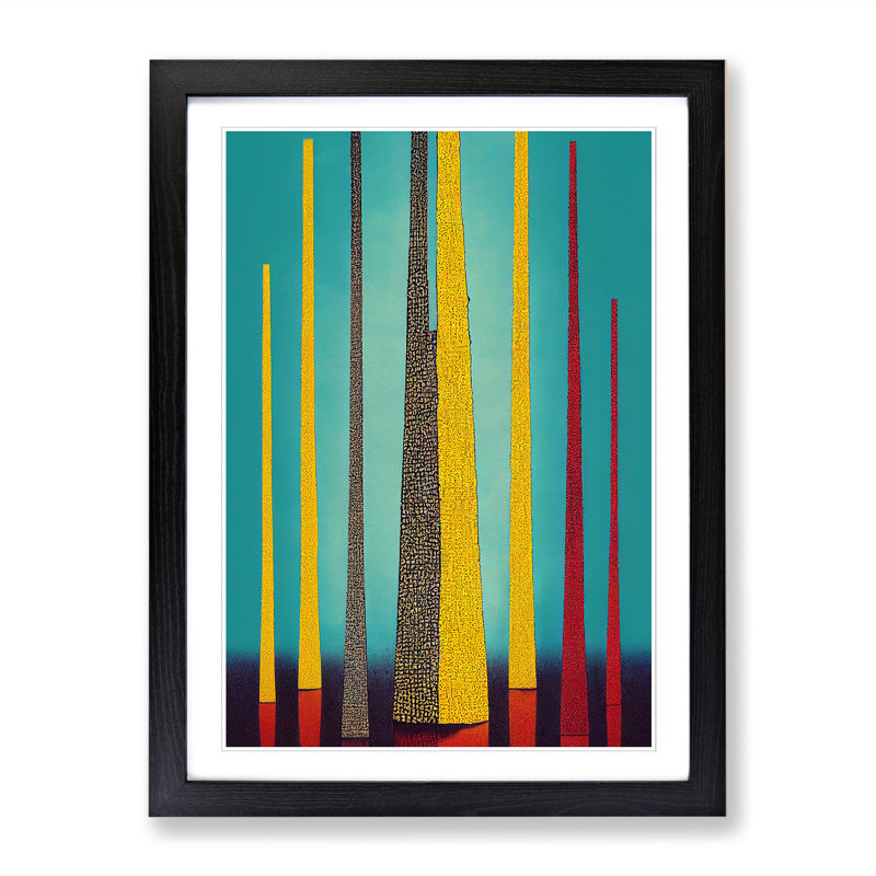 Tree Art - Single Picture Frame Print, 64cm H x 46cm W x 2cm D, Black
