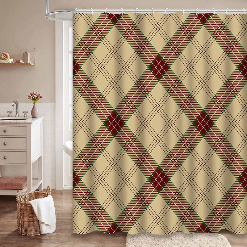 Rideau de douche Tartan, L 72 po x l 84 po