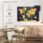 «World Map Gold Compass World Map», reproduction sur toile 3 pièces par HustleBroIllustrations-93058170