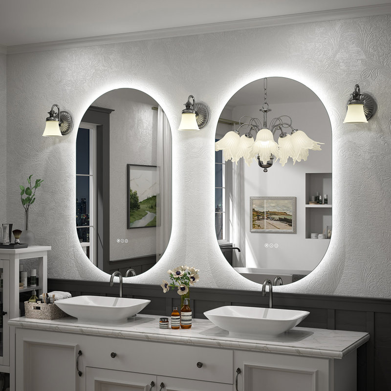 Aevar UL Certified LED Anti-Fog Tempered Glass Bathroom/Vanity Mirror with 3-Year Warranty, 40" x 24"