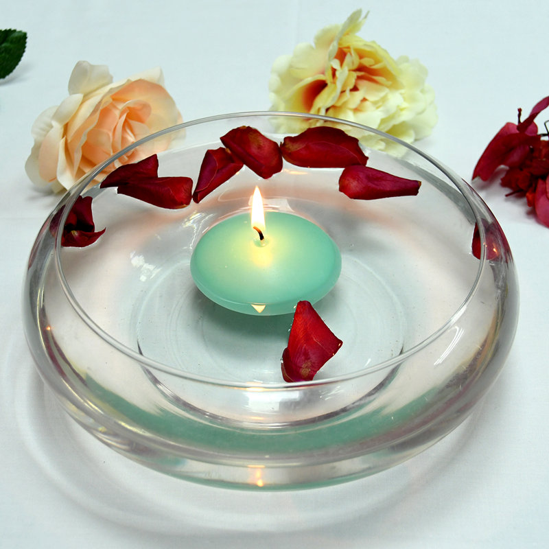 Ensemble de bougies flottantes non parfumées, Aigue-marine, Hauteur de 1,5 po, diamètre de 3 po, Ensemble de 12