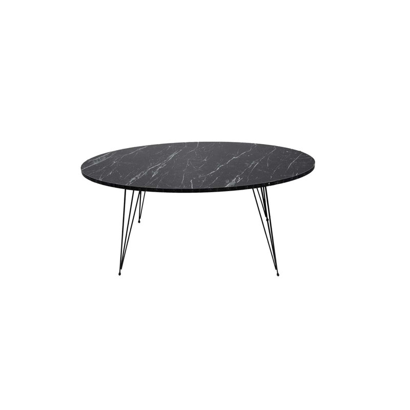 Dominick Four Leg Coffee Table, Black Marble