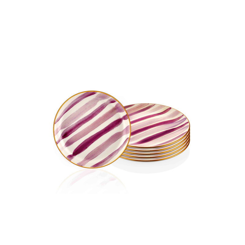 Assiette à dessert Serum, Mauve / blanc / or