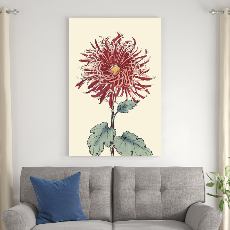 Chrysanthème, bloc de bois I, H 48 po x l 32 po