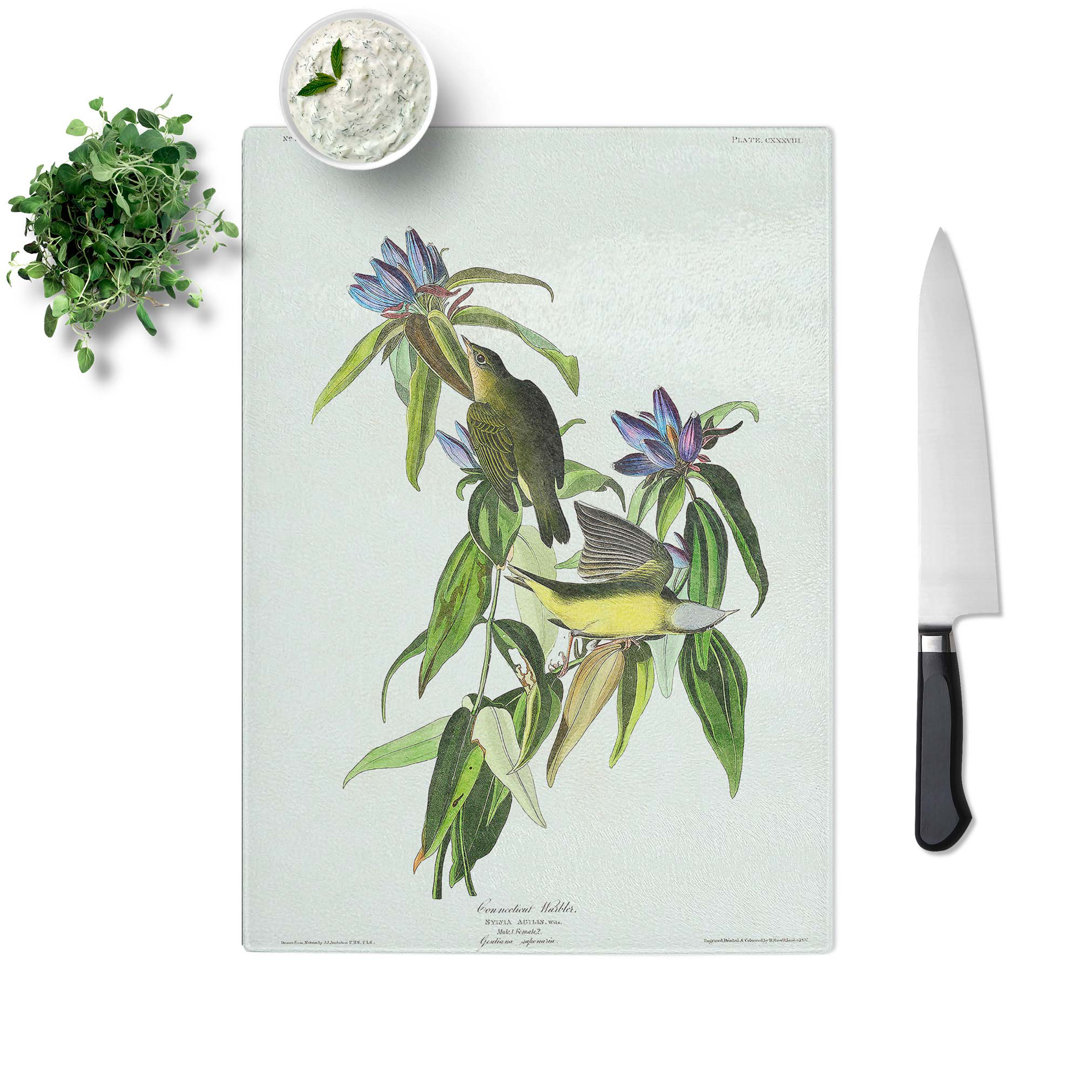 Tempered Glass Connecticut Warbler Birds Chopping Board