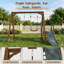 Wooden Backyard Swing Set, 2-In-1 Outdoor Playset With Slide And Climbing Rope Ladder For Children