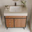 Meuble-lavabo moderne autoportant avec lavabo en céramique et plateau en pierre frittée, solution de rangement durable et élégante-1210804817