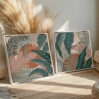 Ensemble de 2 feuilles tropicales
