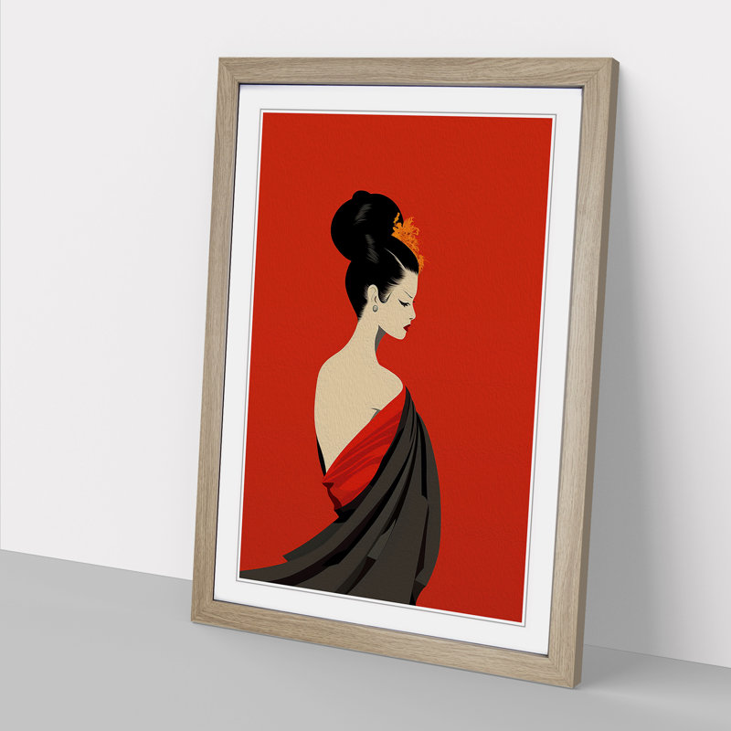 Single Picture Frame Print on Wood, 34cm H x 25cm W, Oak Framed