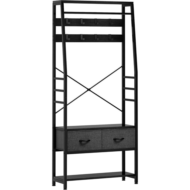 Metal Freestanding 8 - Hook Coat Rack, Black