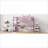 Twin Size Rubber Wood High Loft Bed with Built-in Desk &amp; Safety Guardrail, Pink - No Box Spring Needed