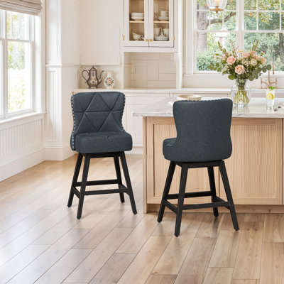 Tabouret de bar pivotant en similicuir Zorla