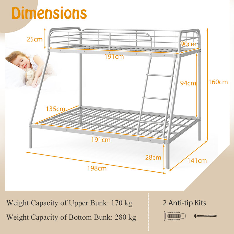 Single (3') Bed Frame, Silver
