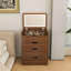 Coiffeuse 3 en 1 avec miroir lumineux rabattable et tabouret de rangement, table de maquillage compacte pour chambre, salle de bain ou dressing (23 po L)