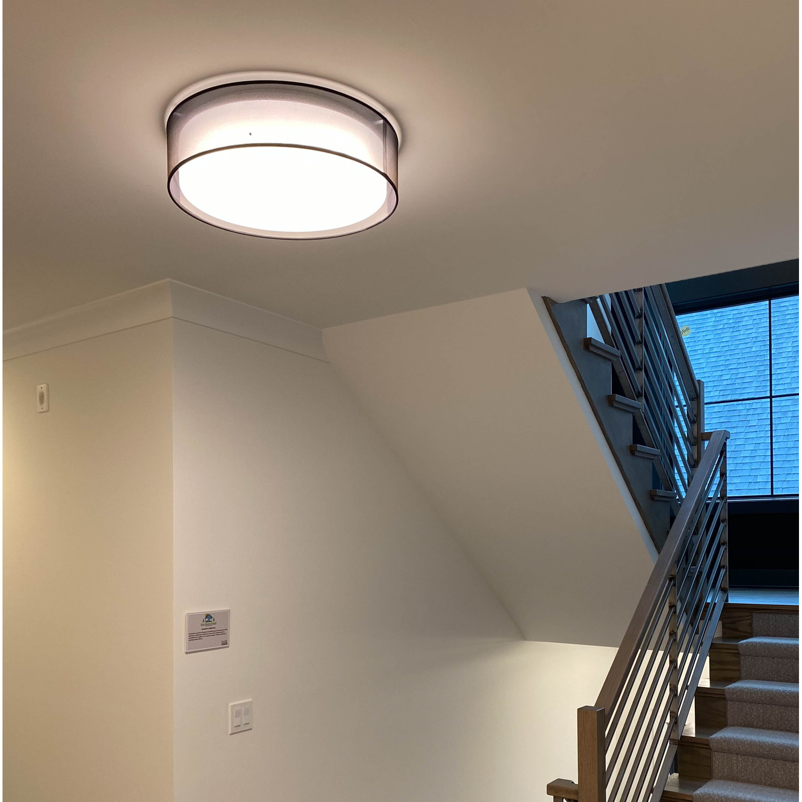 Jessalyn Single Light LED Flush Mount, 5.5" H x 16" W x 16" D, Black Organza