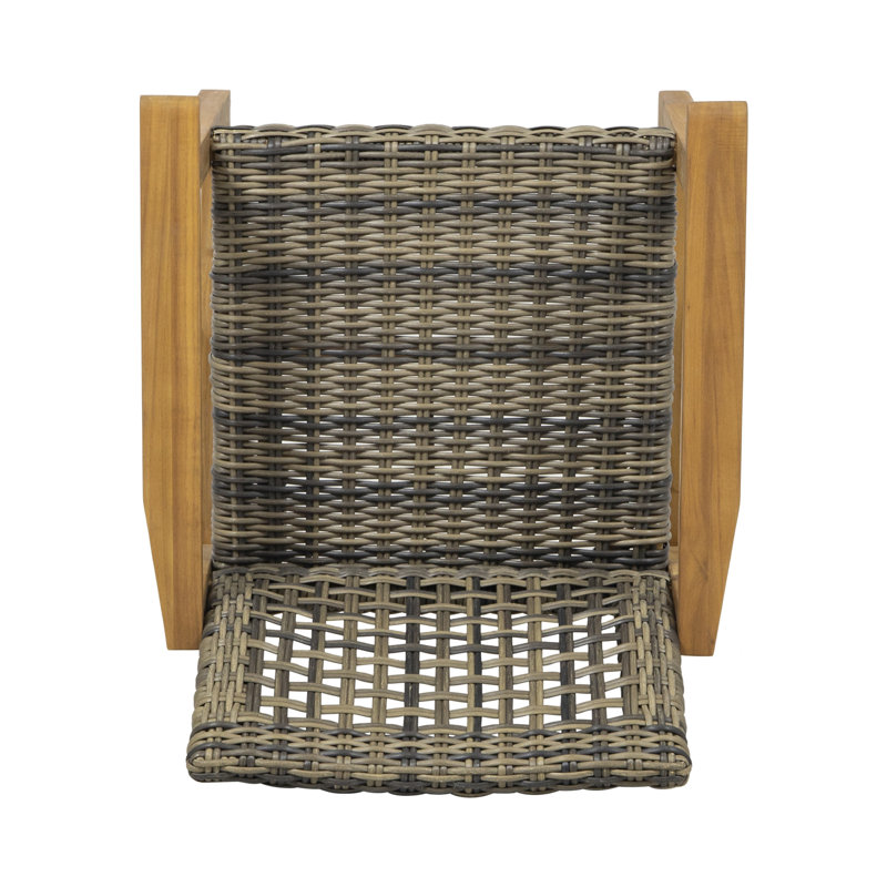 Chaise en bois et osier (ensemble de 2)