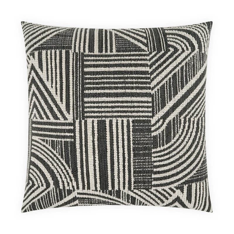 Coussin Zaria, Gris anthracite, Carré 24 po