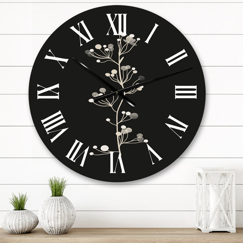 Horloge murale abstraite monochrome rétro, Moyenne
