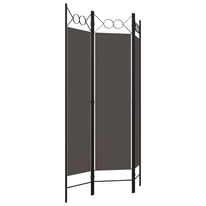 Tati 457.2cm H Folding Room Divider, Anthracite, 3
