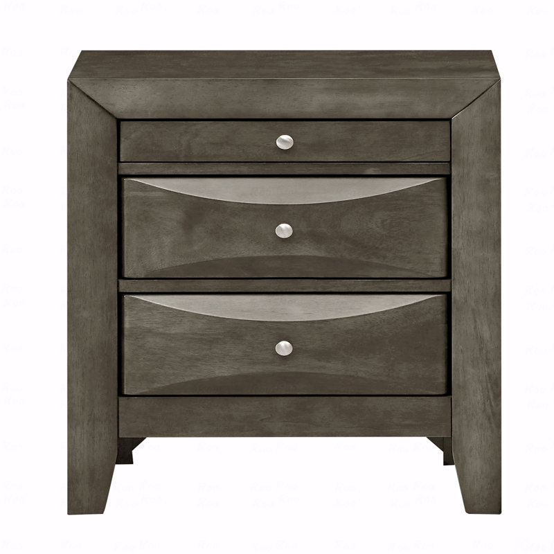 Table de chevet élégante avec rangement gris