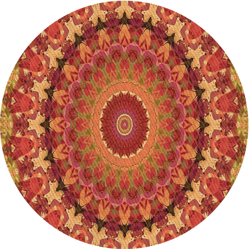 Performance Wool Abstract Indoor Rug, Round 5'