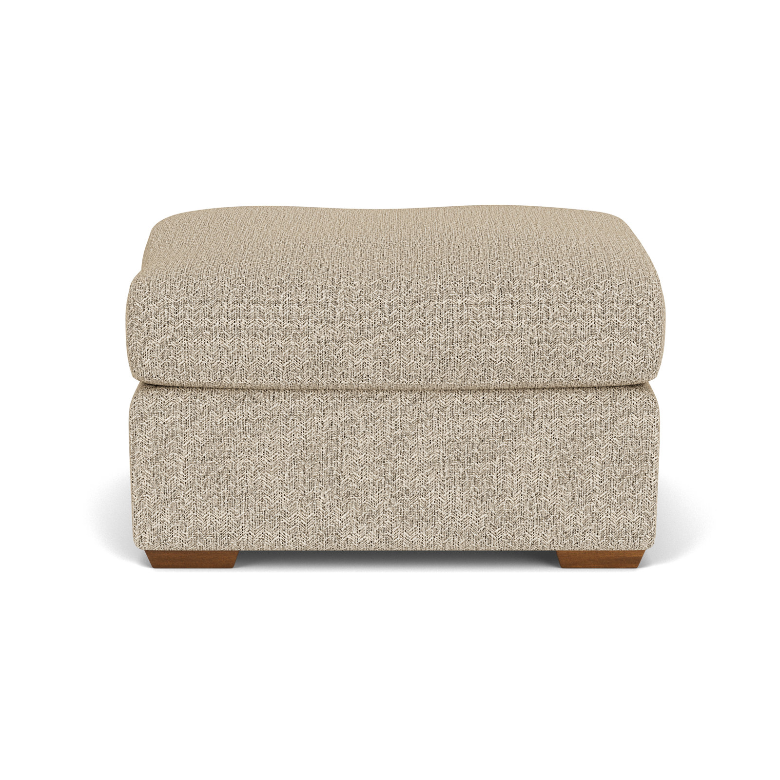 Upholstered Ottoman, Beige Polypropylene/Olefin