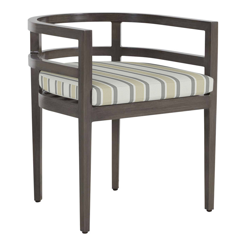 Santa Barbara Aluminum Patio Dining Armchair with Cushion, No Welt, Rollo Cream