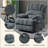 23" Seat Width And High Back Large Size Beige Chenille Power Lift Recliner Chair With 8-Point Vibration Massage And Lumbar Heating-1569945764