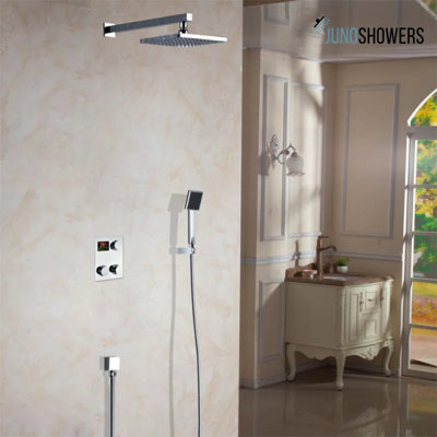 Ensemble de pomme de douche à pluie avec affichage numérique 16 po Juno