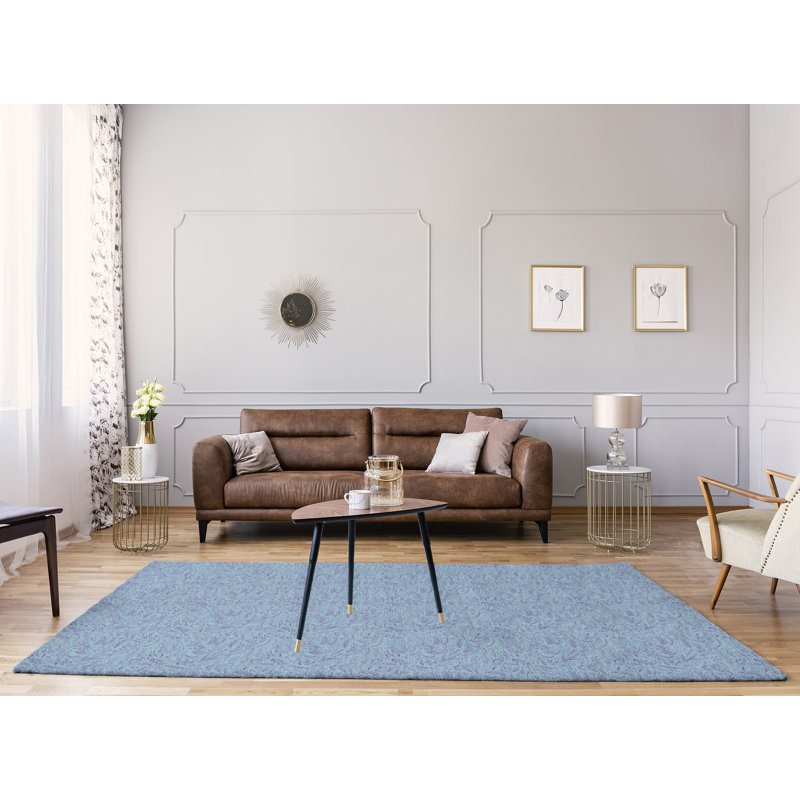 Tapis bleu ciel ditsy floral, Rectangle 8 pi x 10 pi