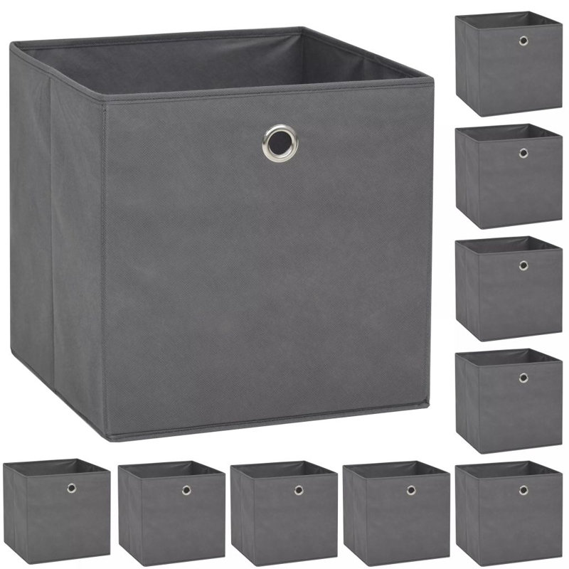 Symple Stuff Fabric Decorative Bin, Grey