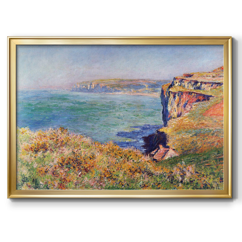"Falaises à Varengeville" par Claude Monet - reproduction d'art sur toile, Or, H 18 po x l 26 po x P 1,5 po