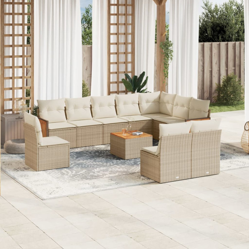 Ensemble de canapé de jardin Vidaxl beige