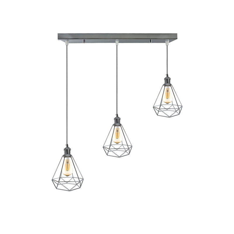Keyundra 3 - Light Chrome Kitchen Island Pendant, Yes