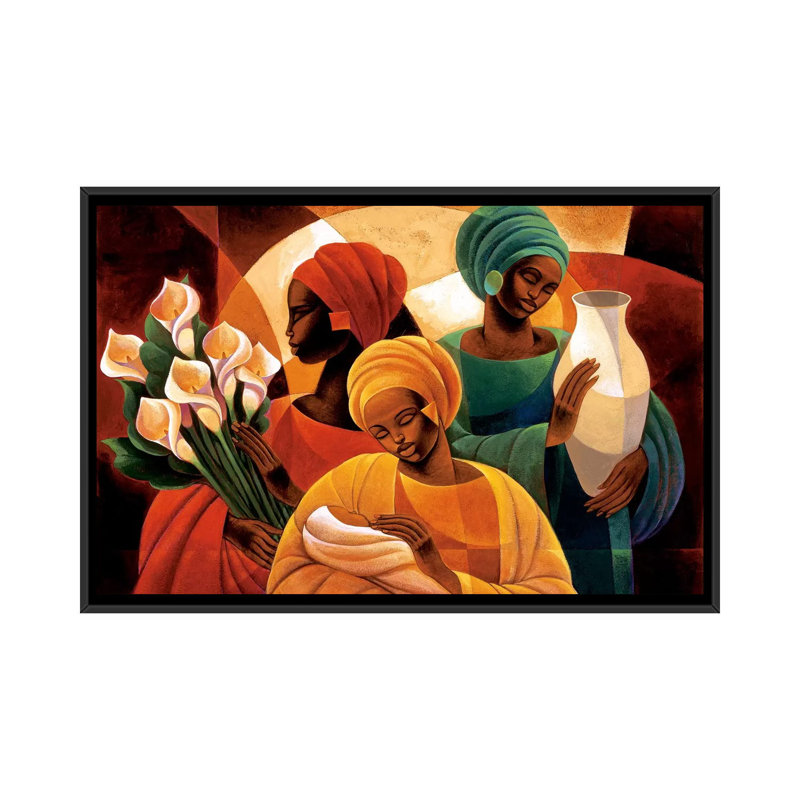 «Caress», reproduction d'impression sur toile, H 18 po x l 26 po x P 1,5 po, Toile avec cadre flottant noir, Pas de tapis