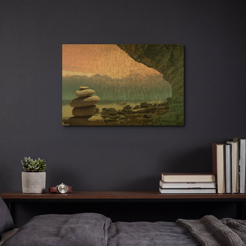 Tableau mural en métal doré « Feng Shui » de luxe, 40,6 cm x 30,5 cm, 16 po x 12 po