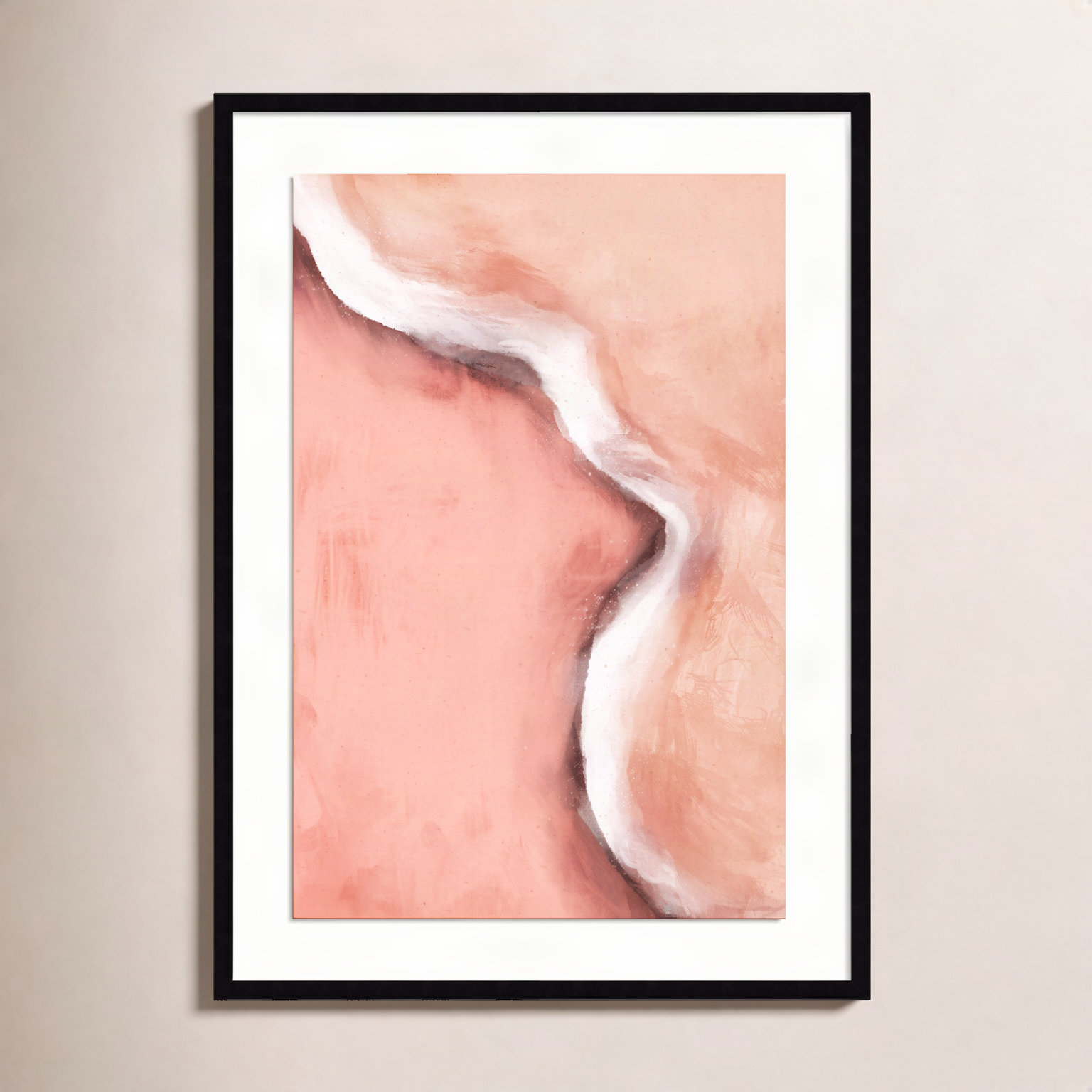 Galya "Peachy Wave" Print by Treechild, Black, 41" H x 30" W