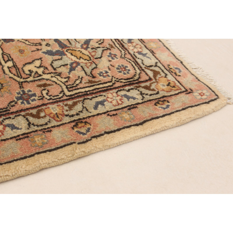 Tapis de zone en laine noué la 6 pi 11 po x 9 pi 2 po one-of-kind-main beige Kalel