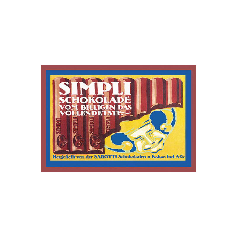 Très simple chocolat à la publicité rétro, H 44 po x l 66 po x P 1,5 po