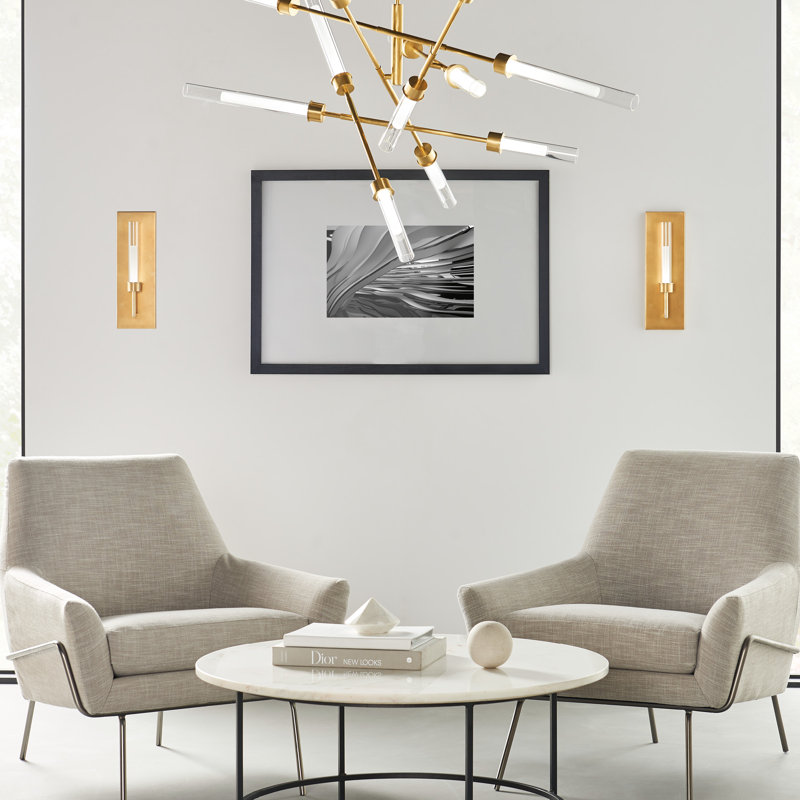 Linger 12 - Light LED Chandelier, Natural Brass