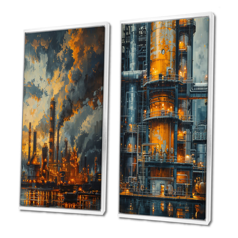 Ensemble de 2 pièces d'art mural Kulsum, H 40 po x l 40 po, Cadre Whilte Floater