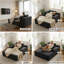 Chaise longue moderne surdimensionnée de 119 cm (47 po) en flanelle sans os, grise, aucun assemblage requis