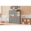 Lit escamotable mural simple avec armoire supérieure, tablettes, lit pliable peu encombrant avec lumière et USB-802847971