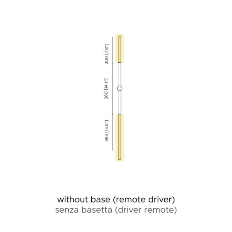 Bianca Linear Wall Lamp, Brass, 37.4" H x 1.7" W x 3.3" D